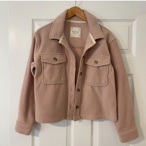 Altar’d State Cropped Fleece Button Up Jacket